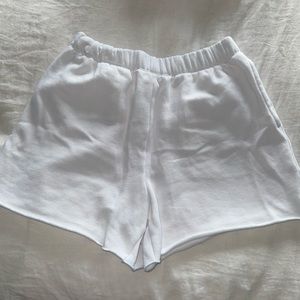 aerie white sweat shorts